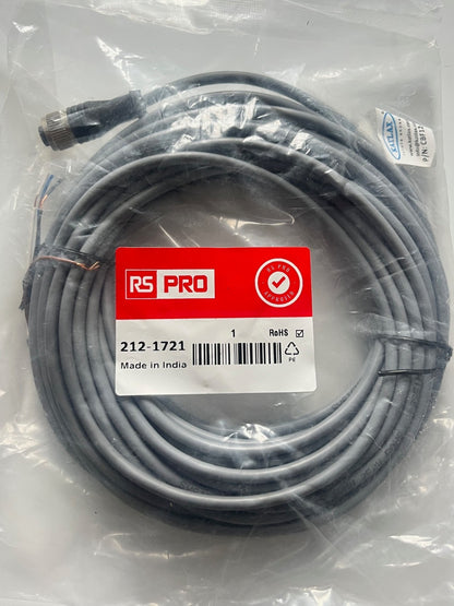 RS 212-1721 4 WAY M12 CONNECTOR ON 10M OF CABLE, SENSOR LEAD fd1d28