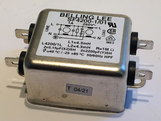 SF4200-1/01N BELLING LEE 1A 250V MAINS SUPPRESSOR FILTER BEST QUALITY fd2j87