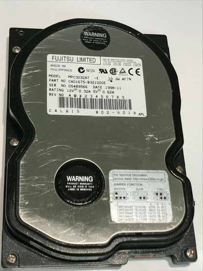 FUJITSU MPC3032AT -E 3.2GB IDE HARD DRIVE CAO1675-B321000E aa5id7