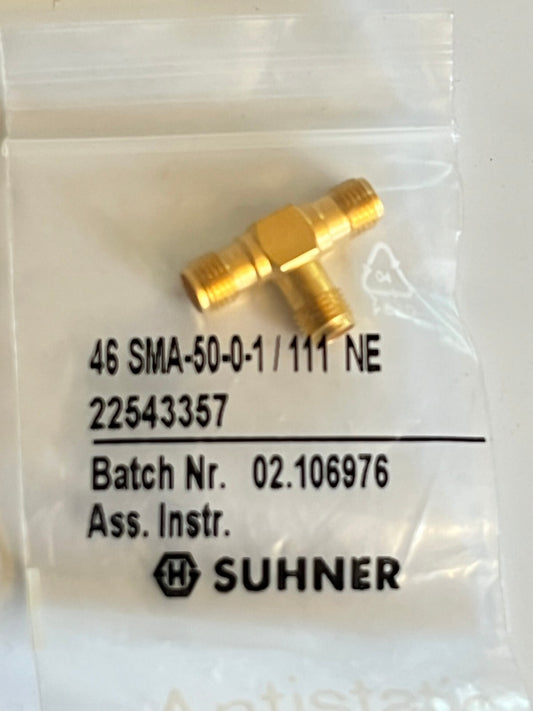 SUHNER SMA FEMALE 'T' RF ADAPTER 46_SMA-50-0-1/111NE ad2n35