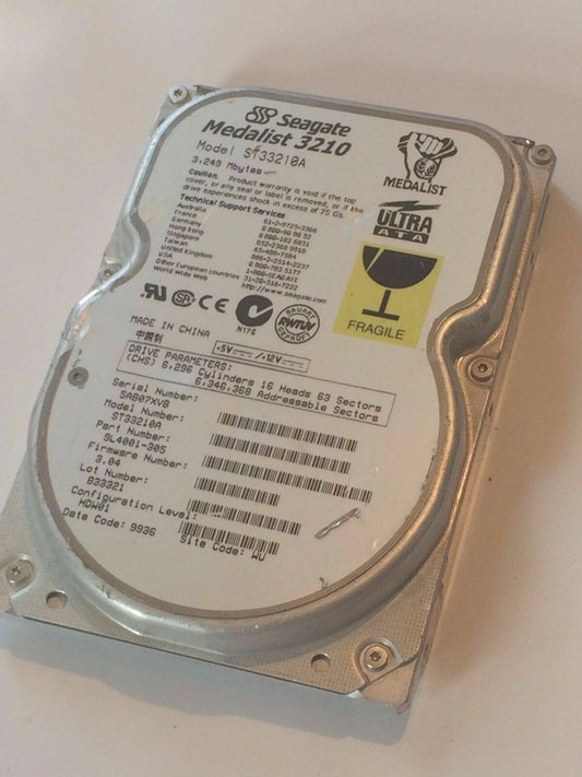 SEAGATE ST33210A 9L4001-305 FIRMWARE 3.04 IDE HARD DRIVE 3.2GB aa4bb3A