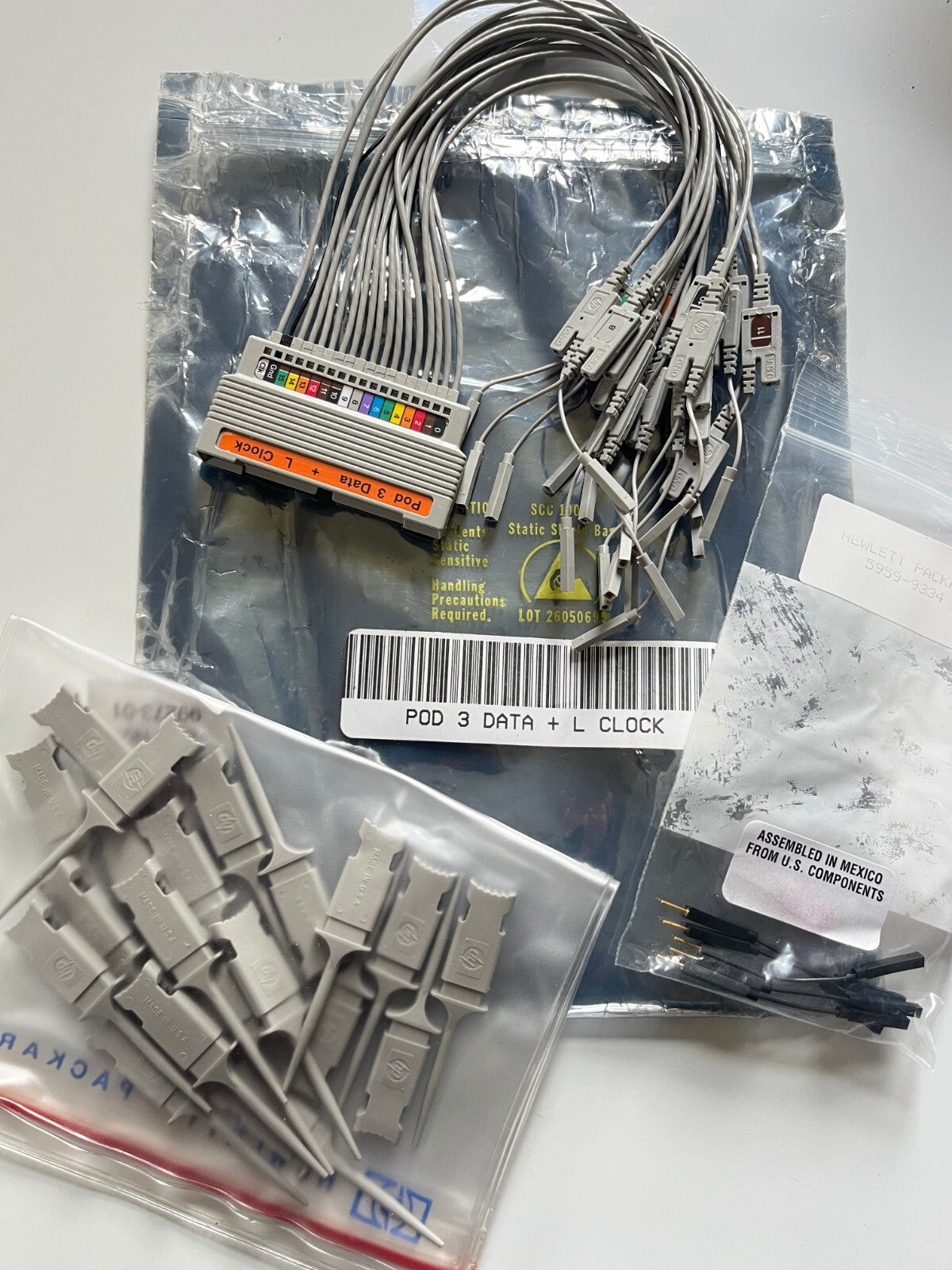 HP AGILENT DATA CABLE POD 3 & L CLOCK PROBE COMPLETE SET WITH CLIPS fd2h14