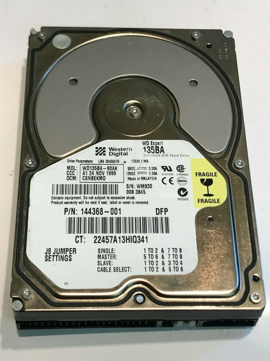 WESTERN DIGITAL EXPERT 135BA 13.5GB IDE HARD DRIVE WD135BA-60AK CSNBEKMO aa5fe5