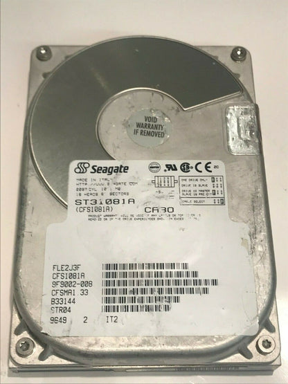 SEAGATE ST31081A CFS1081A 1GB IDE HARD DRIVE 9F9002-008 B33144 aa5hc3