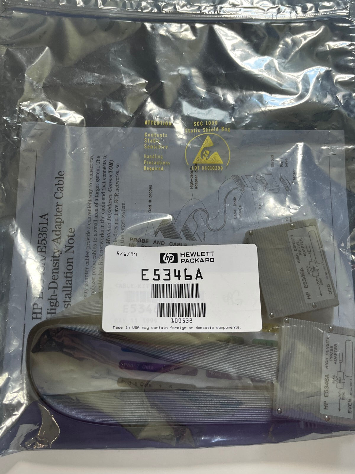 HP AGILENT E5346A HIGH DENSITY ADAPTER CABLE FOR LOGIC ANALYSERS AD1M7
