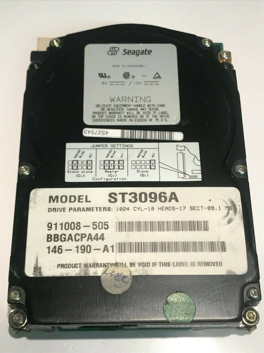 SEAGATE ST3096A 89MB IDE HARD DRIVE 911008-505 BBGACPA44 aa5ie4