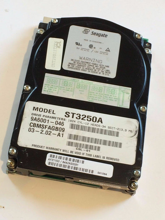 SEAGATE ST3250A IDE HARD DRIVE 213MB CBMSFAGB09 CSL01 aa4bb17A