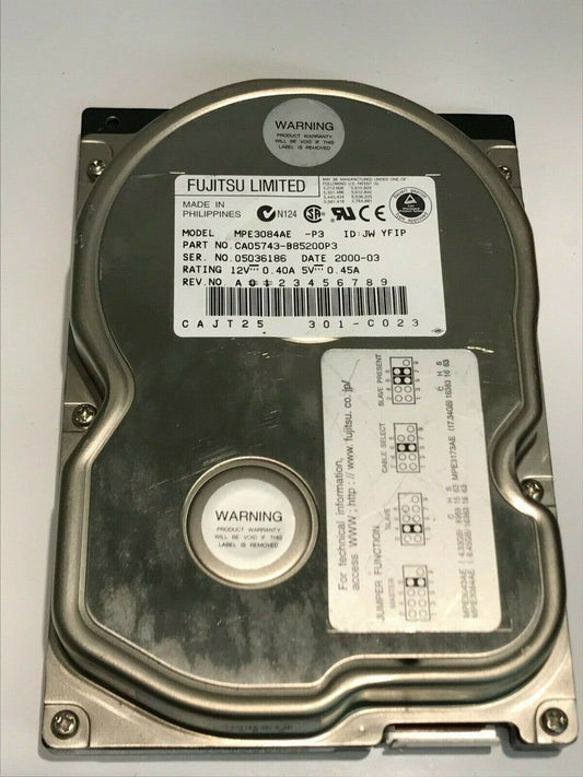 FUJITSU MPE3084AE -P3 8.4GB IDE HARD DRIVE CAO5743-B85200P3 aa5ib9