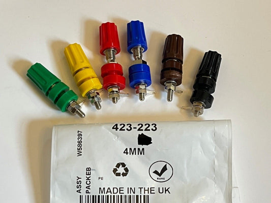 RS PRO 4MM TERMINAL SOCKET BINDING POSTS UK MADE & STOCK ALL COLOURS fcb28