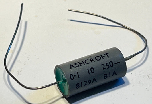 0.1UF 100nF 250V AXIAL ASHCROFT UK MADE POLYCARBONATE QUALITY CAPACITOR ae1T26
