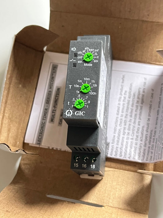 GIC 1CMDT0 DIN RAIL MULTI FUNCTION TIMER 0.1S - 100H 12V - 240V NEW fd1d42