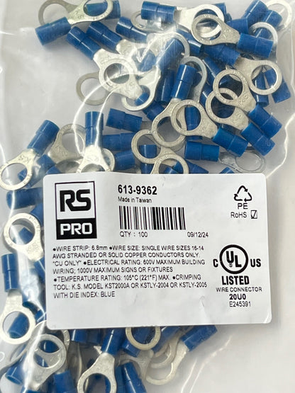 INSULATED CRIMP TERMINALS BEST RS QUALITY ALL TYPES PACKS OF 100 CHEAP fcb22