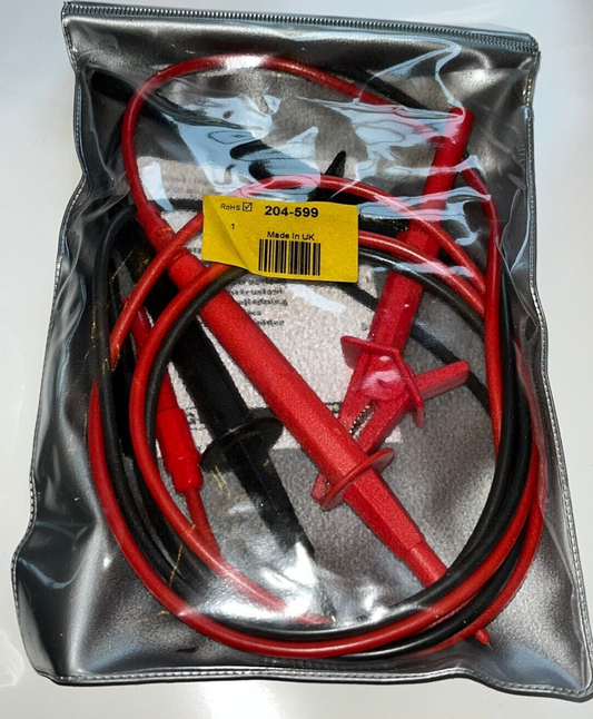 RS PRO QUALITY SILICONE FUSED TEST LEAD KIT 4MM SHROUDED PLUG MADE IN UK ad1*6