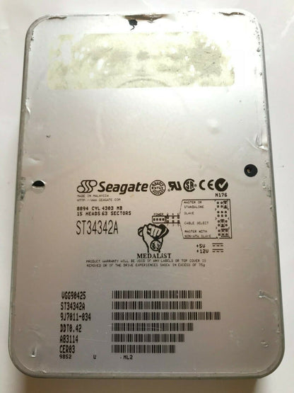 SEAGATE ST34342A 9J7011-034 FIRMWARE DDT0.42 IDE HARD DRIVE 4.3GB aa4ac18A