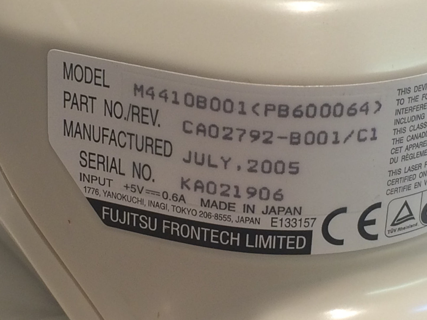 ICL FUJITSU M4410 POS BAR CODE SCANNER M4410B001 PB600064 ad3~7