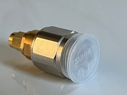 SUHNER PREMIUM APC-7 TO SMA MALE PRECISION RF COAXIAL ADAPTER FBA10A21