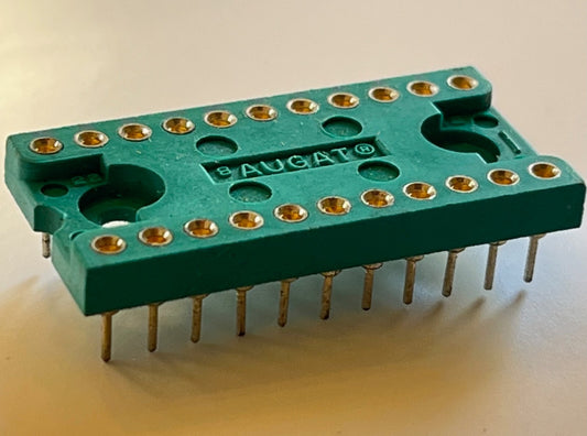 AUGAT 22 WAY 0.4" WIDTH PREMIUM GOLD PLATED DIL IC SOCKET (x1) fba39.16