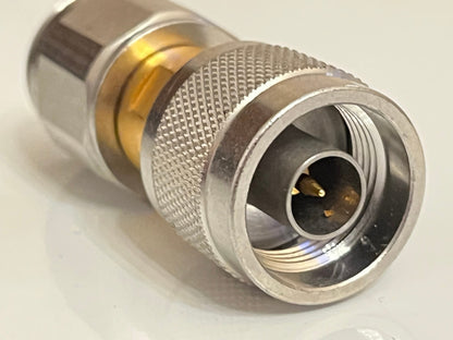 SUHNER PREMIUM APC-7 TO N TYPE MALE PRECISION RF COAXIAL ADAPTER FBA10A19