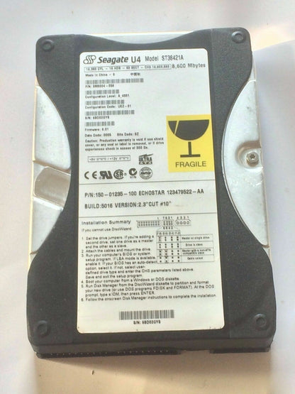 SEAGATE ST38421A 9M9004-056 FIRMWARE 6.01 IDE HARD DRIVE 8.4GB aa4bd1g