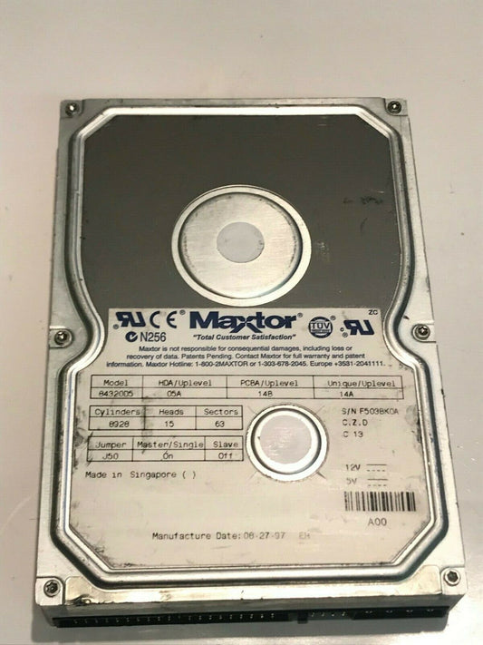 MAXTOR 84320D5 05A 14B 14A 4.3GB IDE HARD DRIVE aa5he3