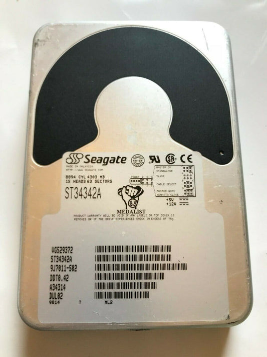 SEAGATE ST34342A 9J7011-502 FIRMWARE DDT0.42 IDE HARD DRIVE 4.3GB aa4ac17C