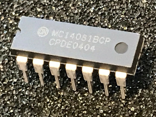 ORIGINAL ON SEMI MC14081BCP 14 PIN DIL AND GATE CHIP UK STOCK x1 fcb27.54