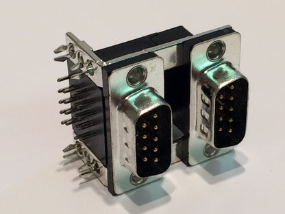 STACKED TWIN 9 WAY D TYPE MALE KYCON DUALPORT K42X-E9P/P-A4N blb1863