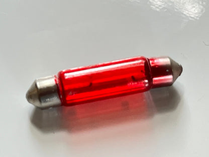 12 VOLT 3 WATT FESTOON LAMP BULB RED LACQUER MILITARY 995-1911 (x1) fcb25.46