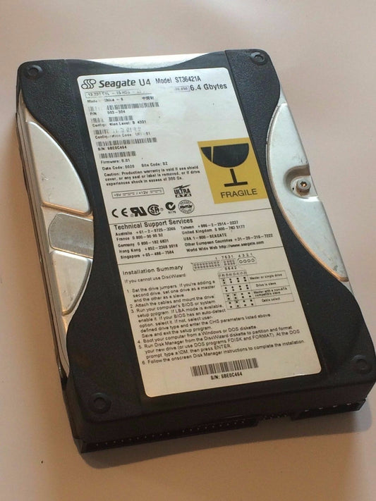 SEAGATE ST36421A 9M9003-304 B_4331 FIRMWARE 8.01 IDE HARD DRIVE 6.4GB aa4ba9D