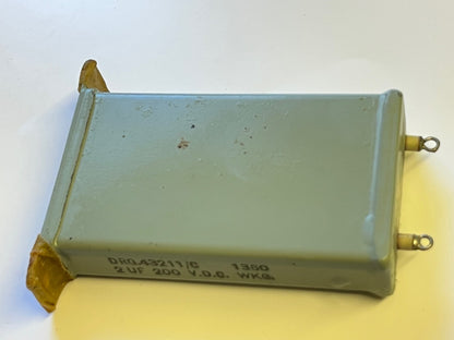 2UF 2mfd 200V PAPER IN OIL VINTAGE CAPACITOR FD4g10
