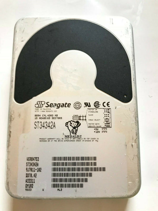SEAGATE ST34342A 9J7011-102 FIRMWARE DDT0.42 IDE HARD DRIVE 4.3GB aa4ac1B