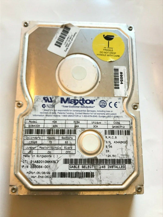 MAXTOR 90640D3 43A 24A 3CA 388084-001 6.4GB IDE HARD DRIVE aa4ab12