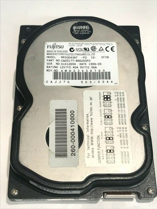 FUJITSU MPD3043AT -P2 4.3GB IDE HARD DRIVE CAO5177-B86200P2 aa5hd3