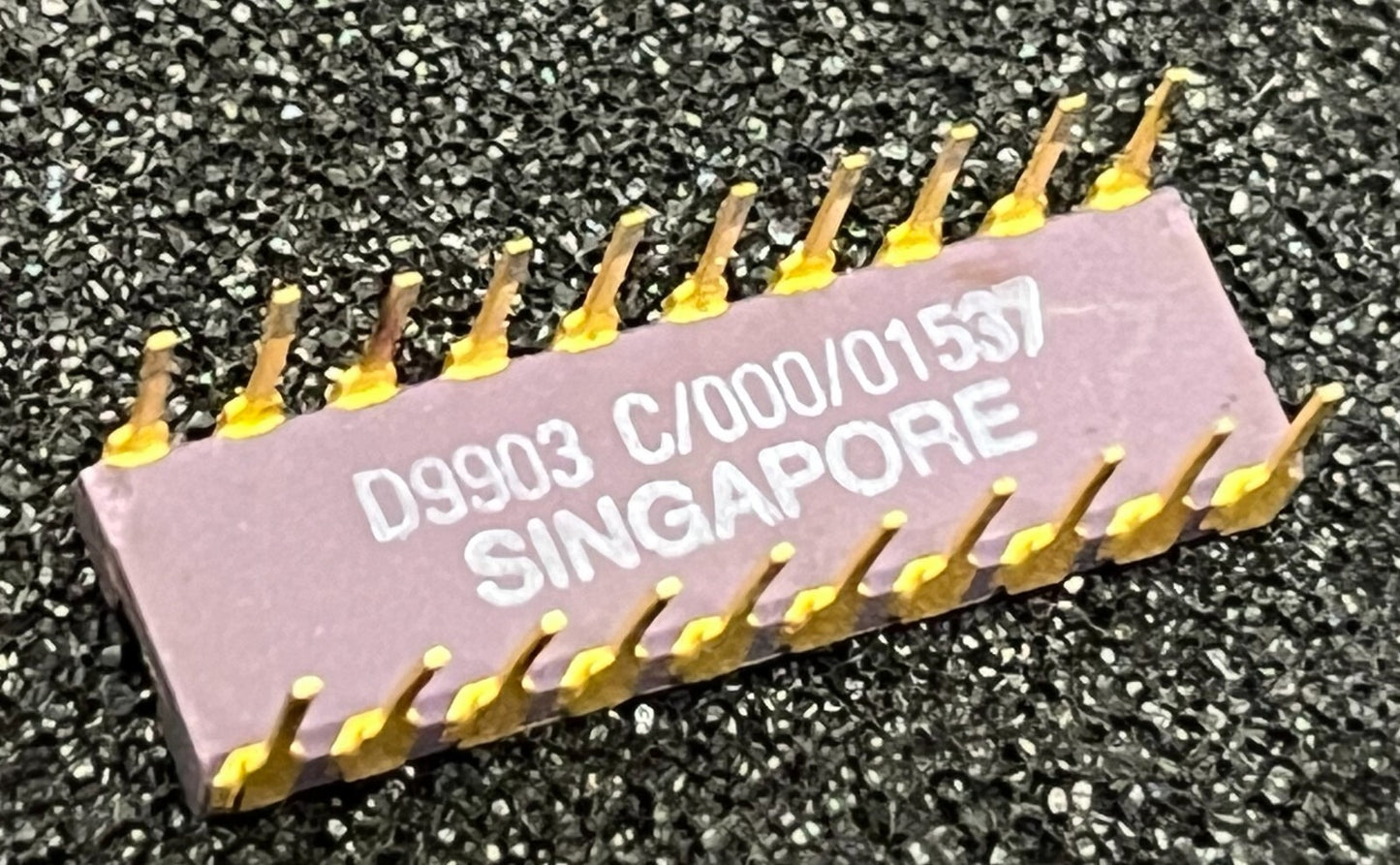 COLLECTORS CHIP TMS9903JDL TEXAS INST PURPLE CERAMIC GOLD fcb10.32