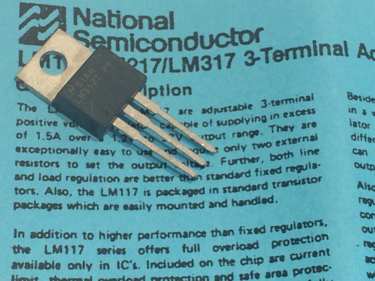 ORIGINAL NSC LM317T ADJUSTABLE VOLTAGE REGULATOR WITH DATA blb91