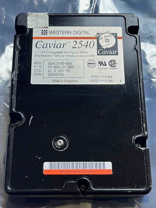 WESTERN DIGITAL CAVIAR 2540 WDAC2540-00H 540MB 99-004137 IDE HARD DISC FD2B6