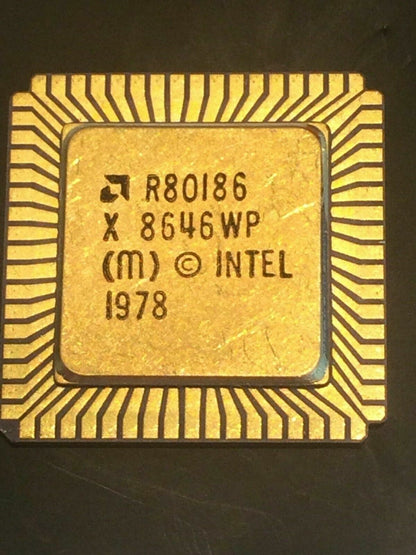 AMD R80186 X FLAT PACK GOLD CERAMIC CHIP COLLECTIBLE VINTAGE PROCESSOR fba10a54