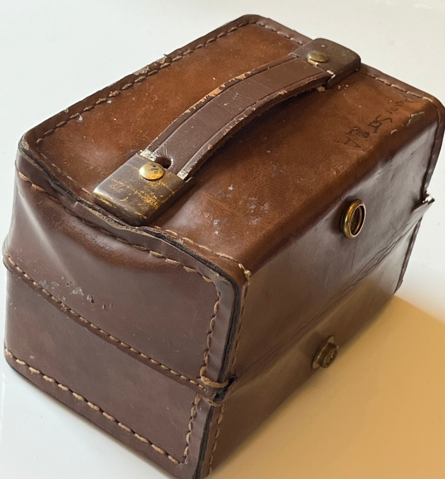 VINTAGE LEATHER CARRY CASE FOR BIRD THRULINE 43 ELEMENTS / SLUGS FD2H3