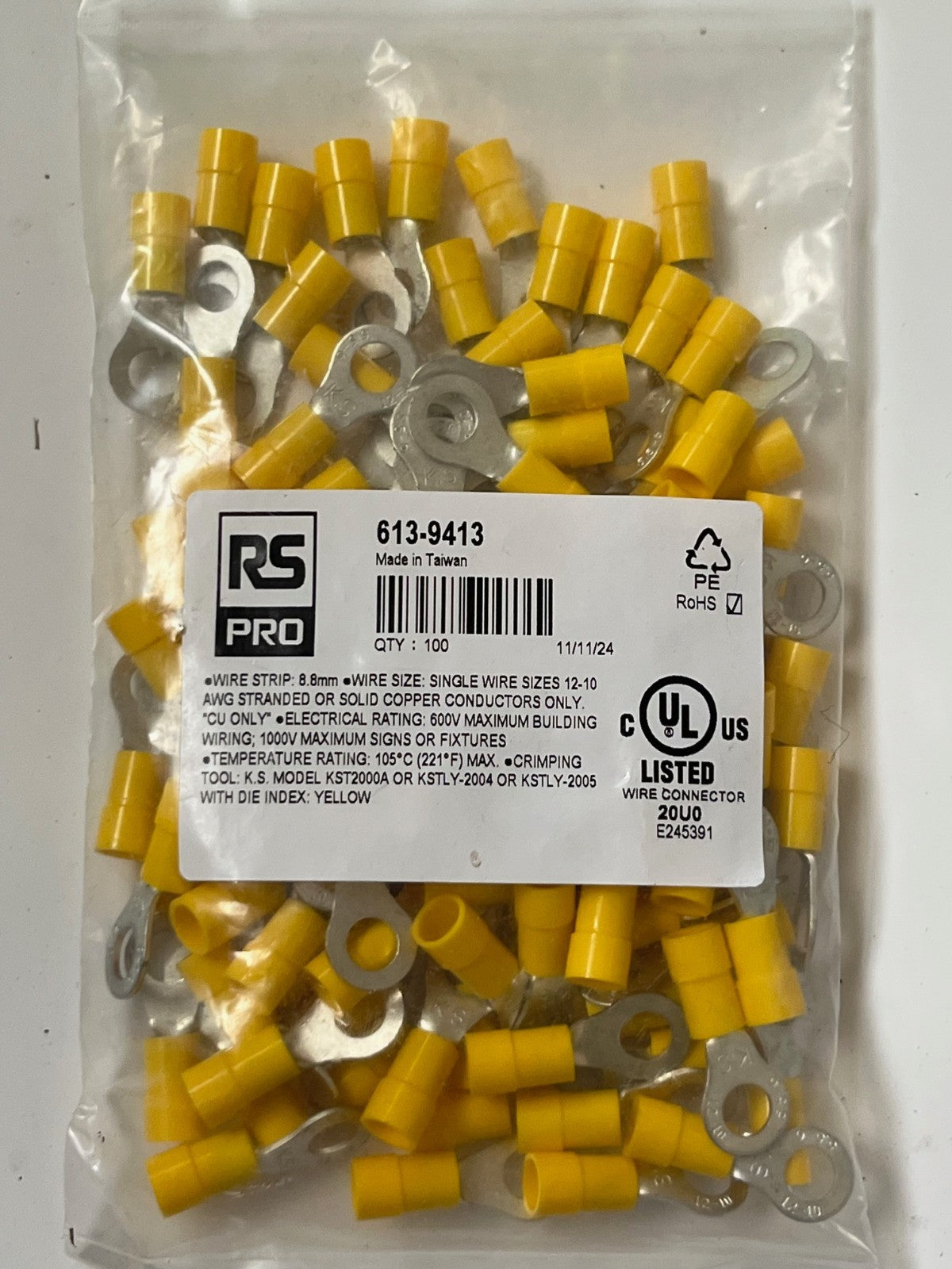 INSULATED CRIMP TERMINALS BEST RS QUALITY ALL TYPES PACKS OF 100 CHEAP fcb22
