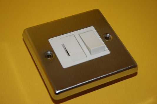 CRABTREE SATIN BRUSHED CHROME SWITCH FUSE SPUR ad1a5